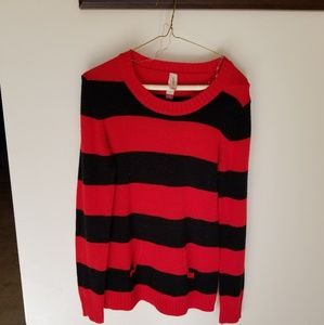Red and Black striped sweater